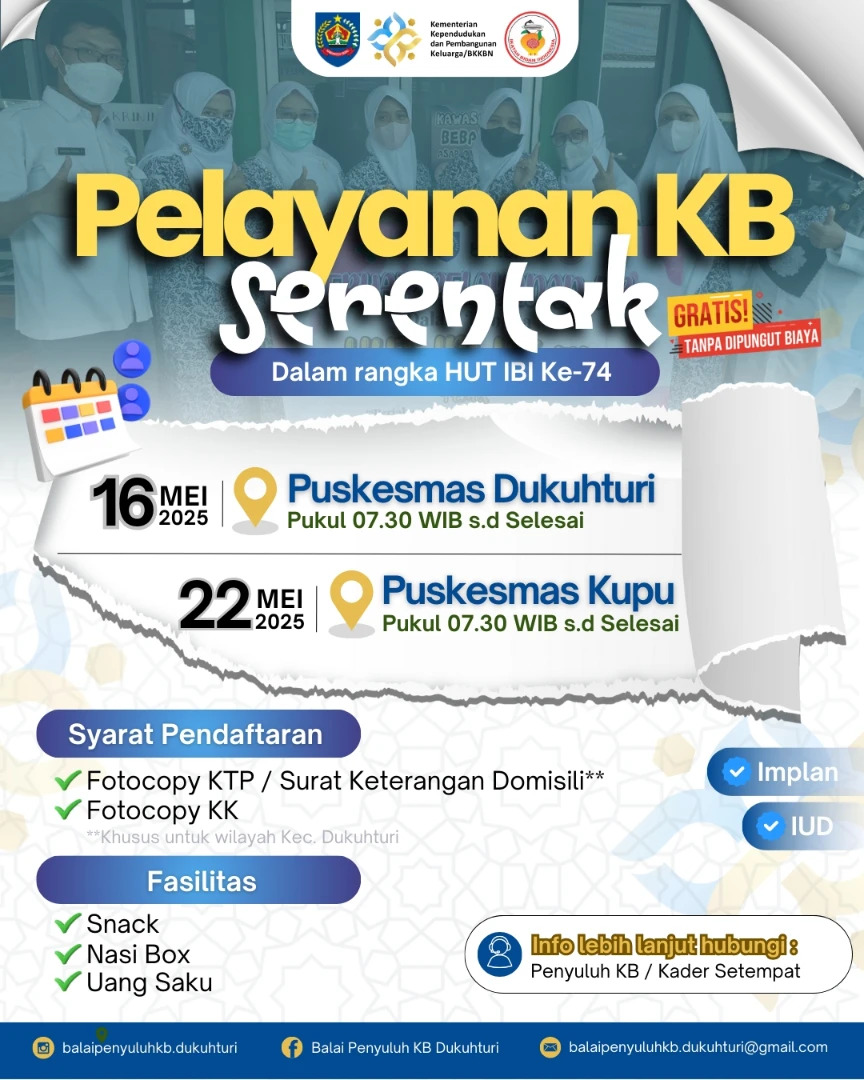 Safari Pelayanan KB GRATIS dalam rangka HUT IBI Ke-74 Tahun 2025