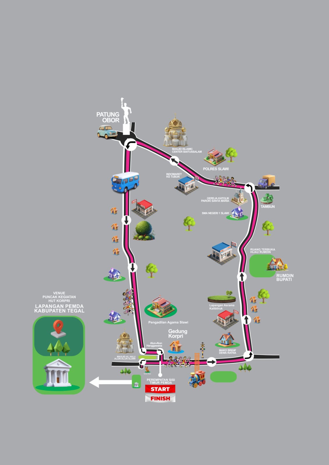 KORPRI KAB TEGAL SELENGGARAKAN FUN RUN 5K