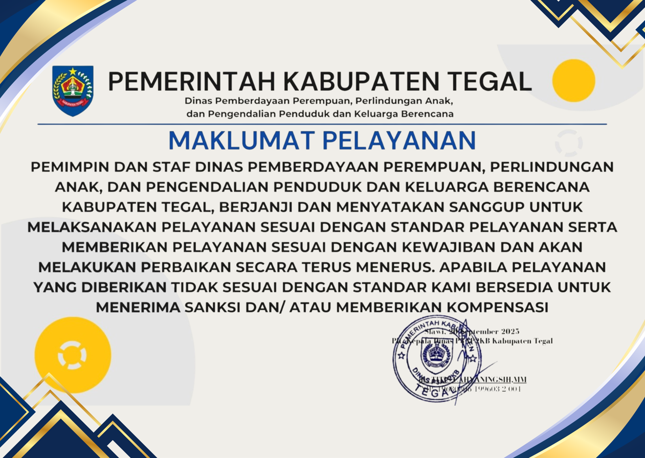 MAKLUMAT PELAYANAN DINAS P3AP2KB KABUPATEN TEGAL